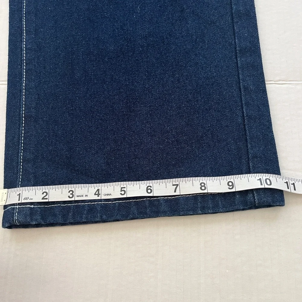 Princess Polly Daisy Wide Leg Jean 4 Dark Wash Flower High Rise Denim Streetwear - Picture 7 of 11